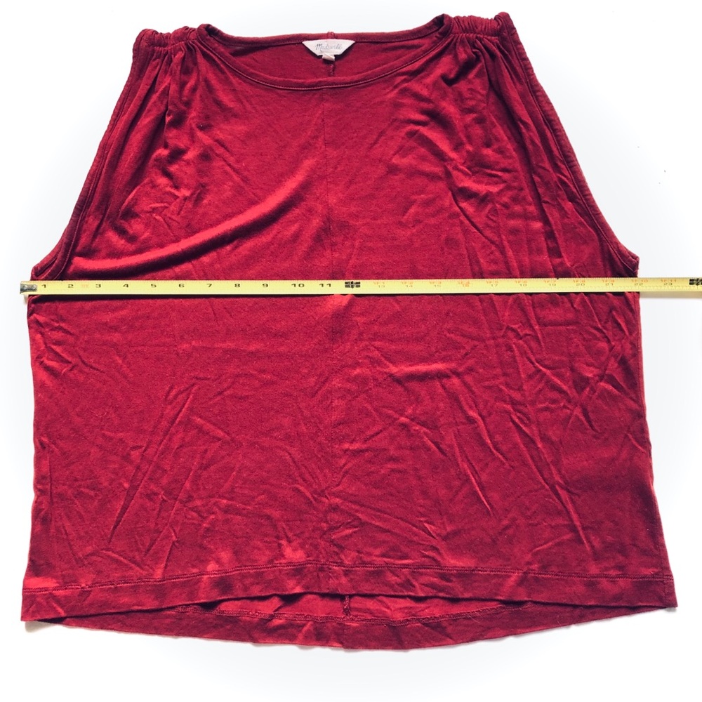 Large Madewell Ruched Shoulder Tank Rust Color - Picture 7 of 10